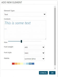 Dashboard - element text - on dashboard