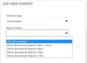 Dashboard - element visualization - report name