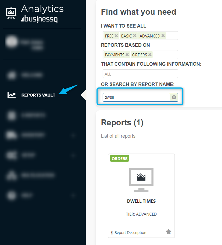 DWELL TIME REPORT - Qualia BusinessQ Software